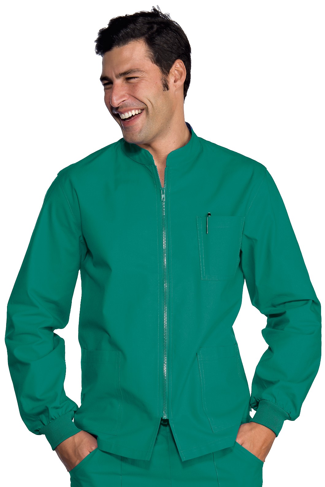 Casacca Con Zip Centrale Verde Chirurgico Veterinario Dentista Medico 3 Mod. - immagine 4