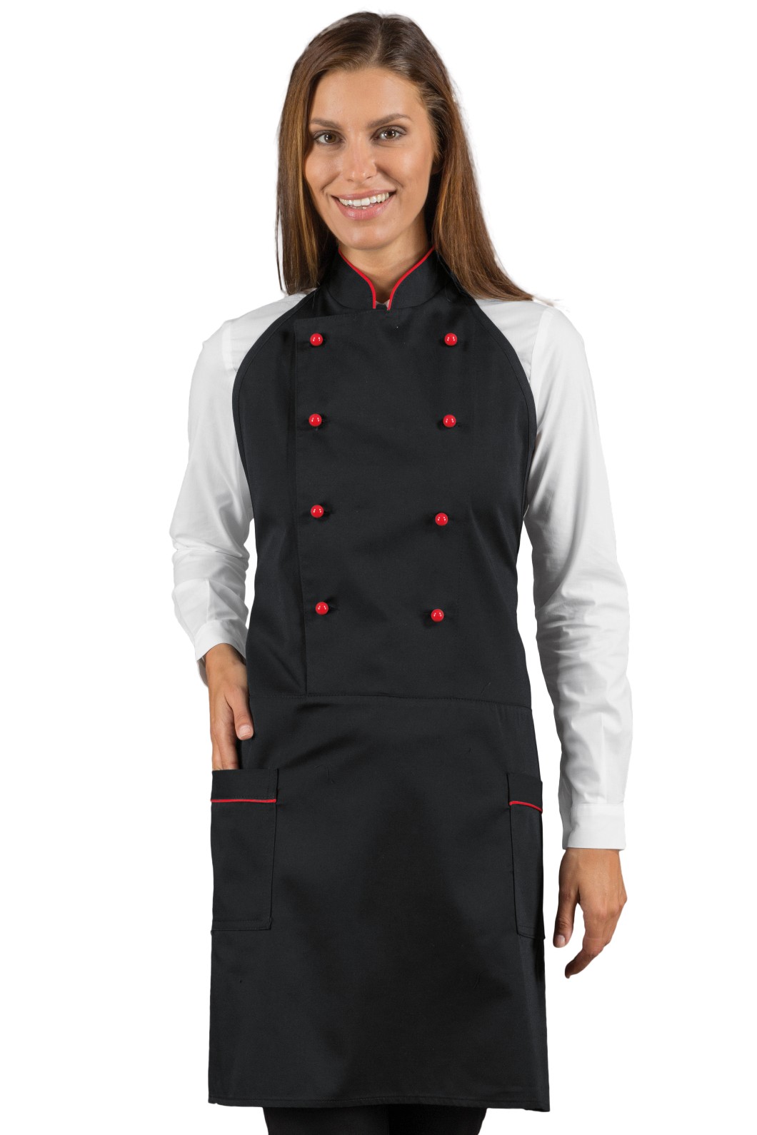 Grembiule Pettorina a Doppio Petto Per Bar Ristoranti Sala Vari Utilizzi - immagine 3