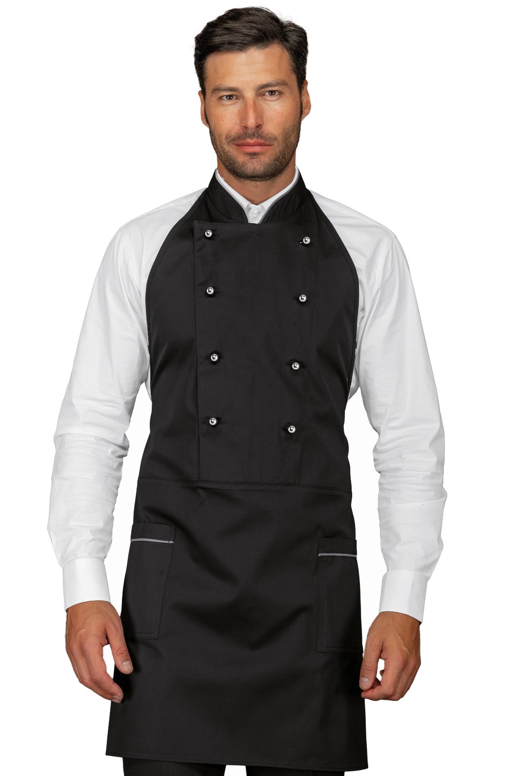 Grembiule Pettorina a Doppio Petto Per Bar Ristoranti Sala Vari Utilizzi - immagine 4