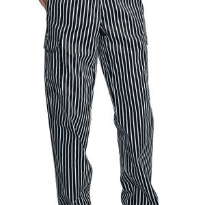 Pantalone Nero o Gessato Cuoco Con Tasca Laterale Per Cucina Pizzeria