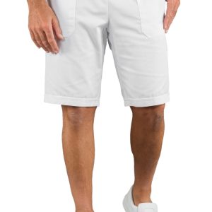 Bermuda uomo con coulisse e alastico in vita bianco, blu, tortora