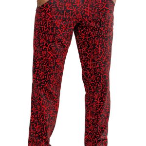 Pantalone da cucina fantasia asiatica fondo nero o bordeaux