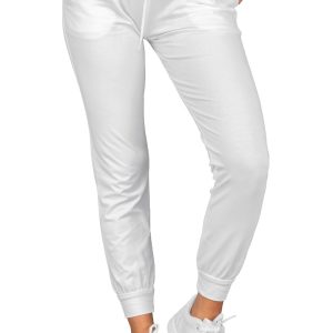 OLIMPIA - Pantalone felpato tipo tuta  bianco o nero Unisex