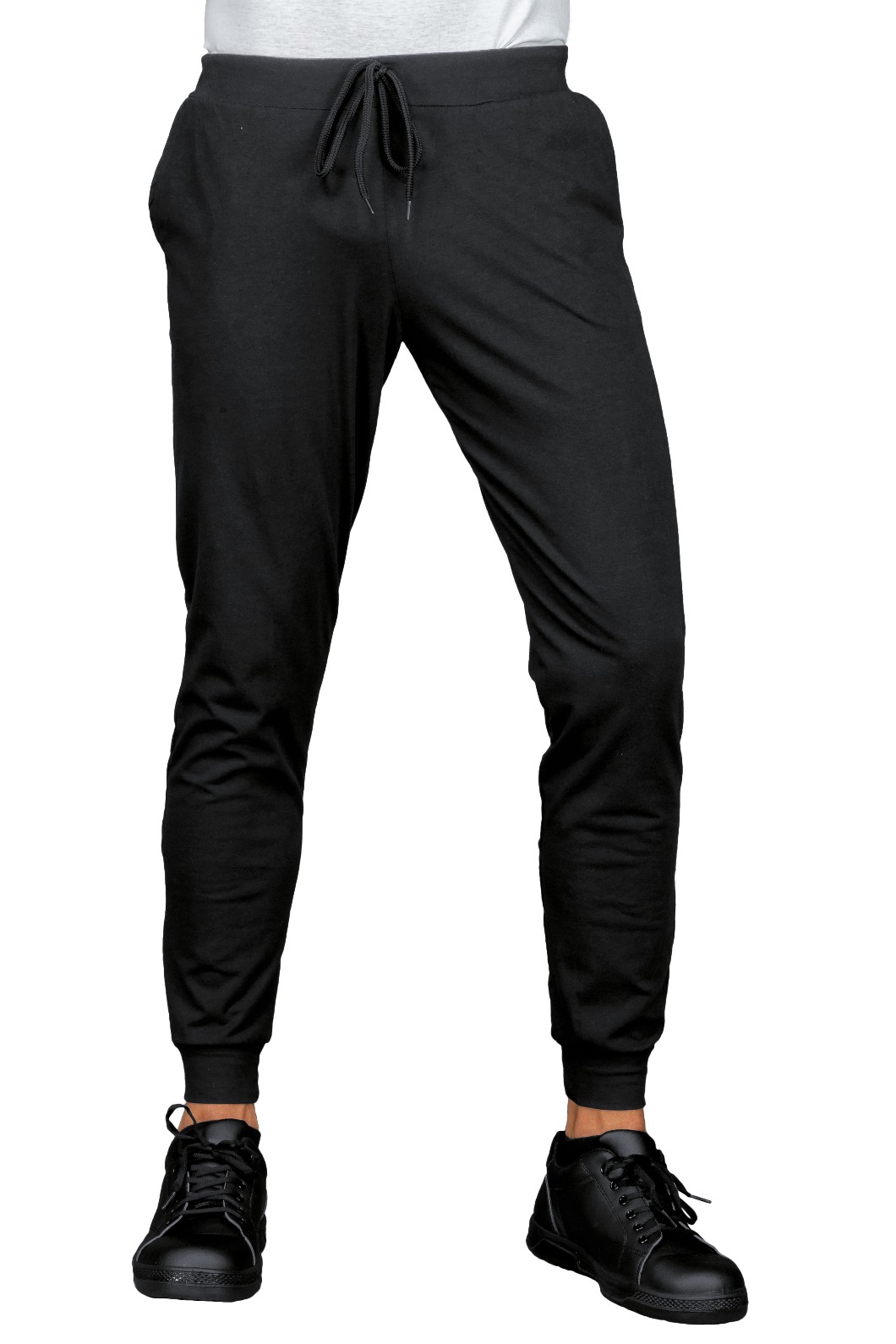 OLIMPIA - Pantalone felpato tipo tuta bianco o nero Unisex - immagine 2