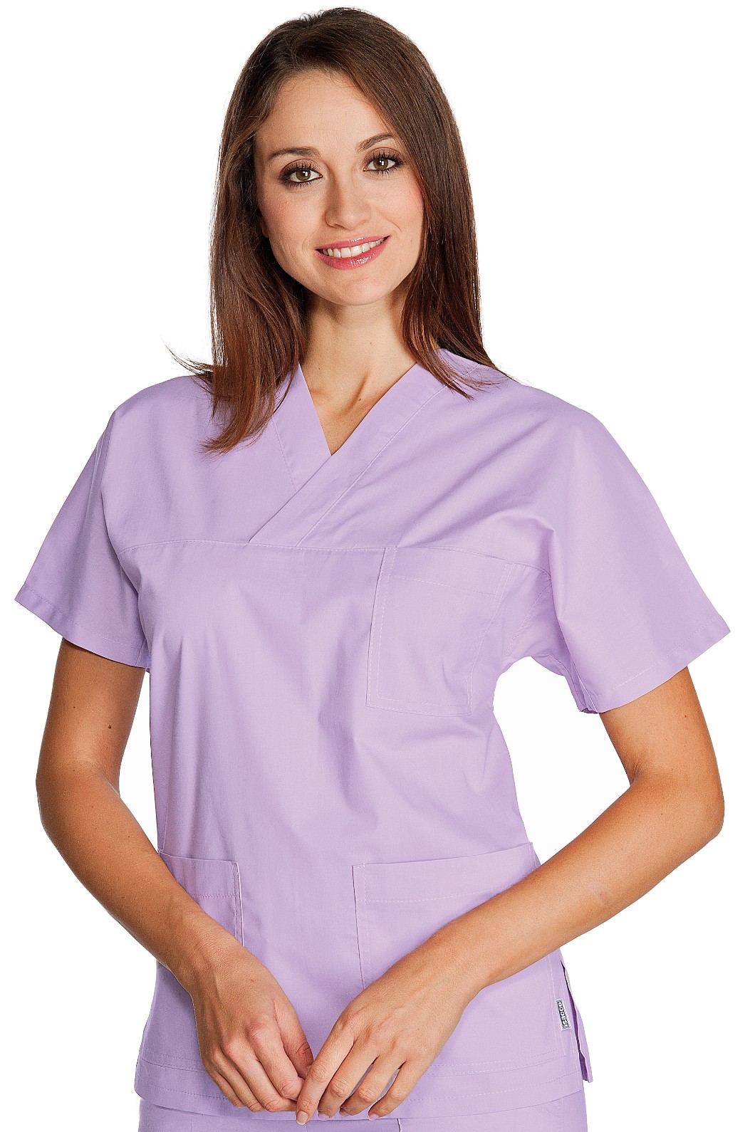 Casacca unisex con scollo V manica corta più colori per medicale - immagine 3