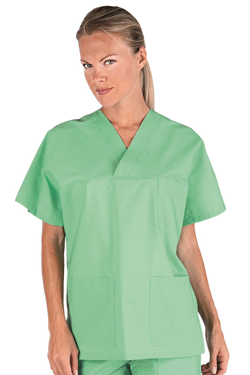 Casacca unisex con scollo V manica corta più colori per medicale - immagine 6