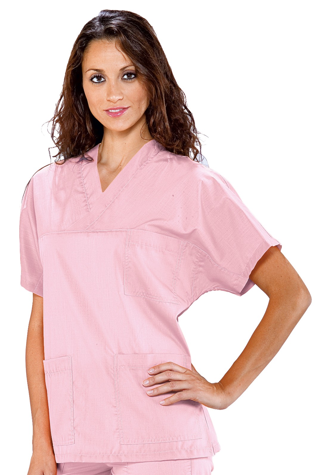 Casacca con scolloa V manica corta leggera gr. 125 per medicale più colori - immagine 9