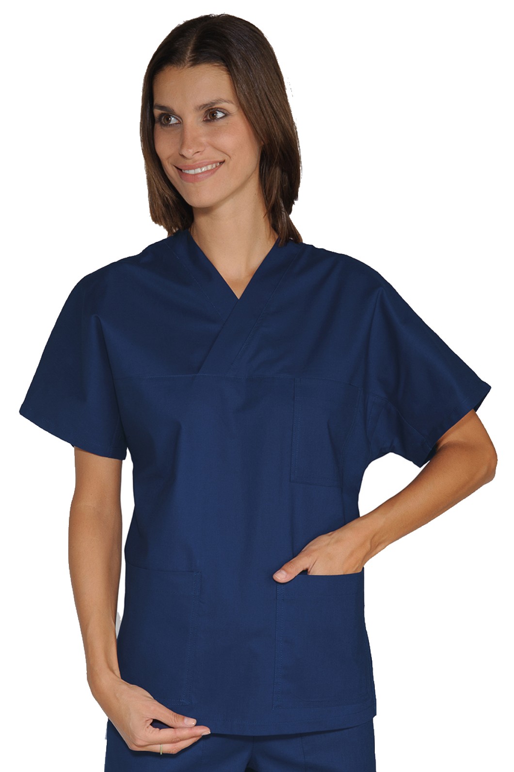 Casacca unisex scollo a V in misto cotone più colori gr.195 - immagine 4