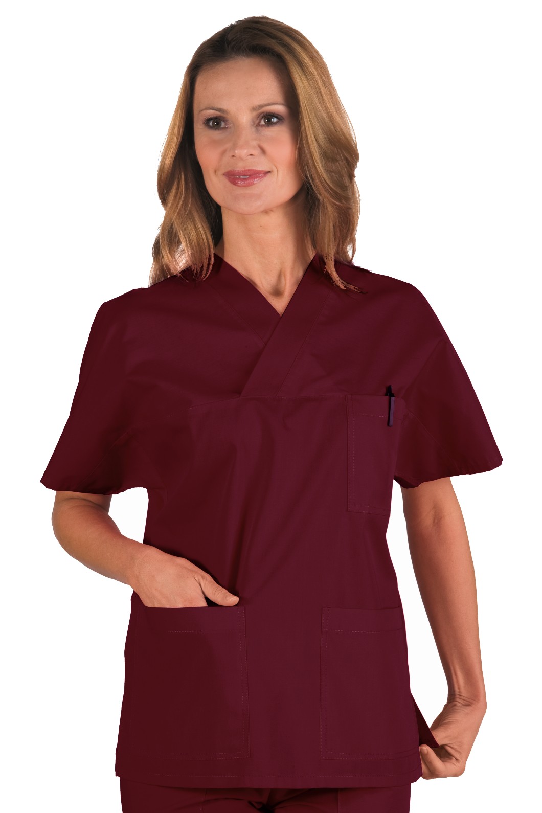 Casacca unisex scollo a V in misto cotone più colori gr.195 - immagine 5