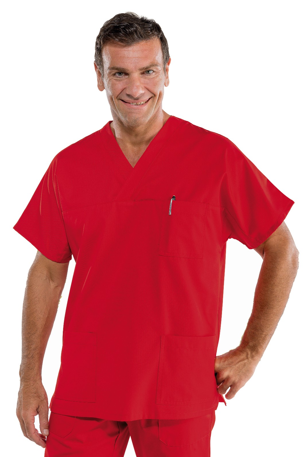 Casacca unisex scollo a V in misto cotone più colori gr.195 - immagine 7