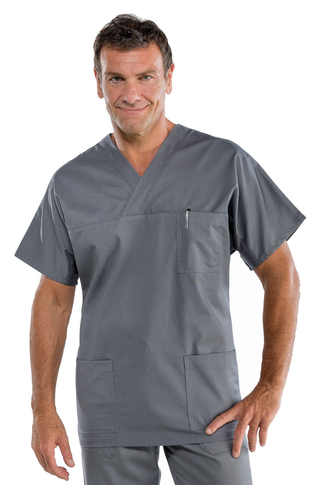 Casacca unisex scollo a V in misto cotone più colori gr.195 - immagine 8