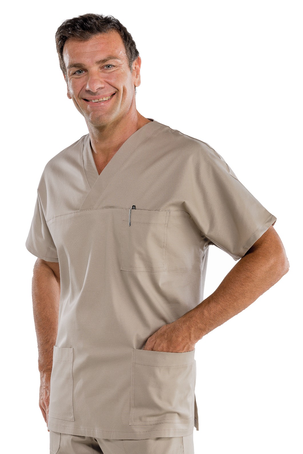 Casacca unisex scollo a V in misto cotone più colori gr.195 - immagine 11