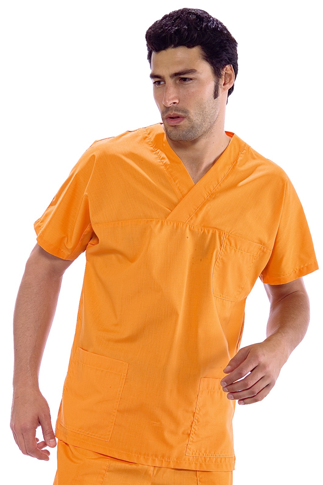 Casacca scollo a V misto cotone a maniche corte leggera gr. 115 - immagine 2