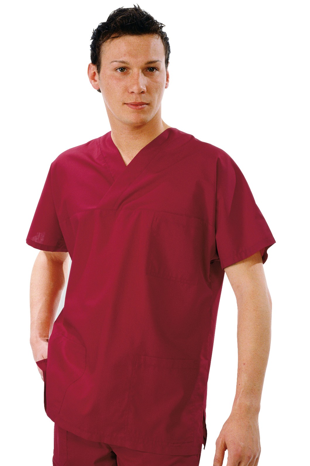 Casacca scollo a V misto cotone a maniche corte leggera gr. 115 - immagine 4