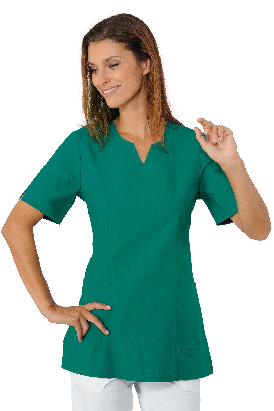 TIFFANY - Casacca donna azzurra o bluette mezza manica medicale gr. 185 - immagine 2