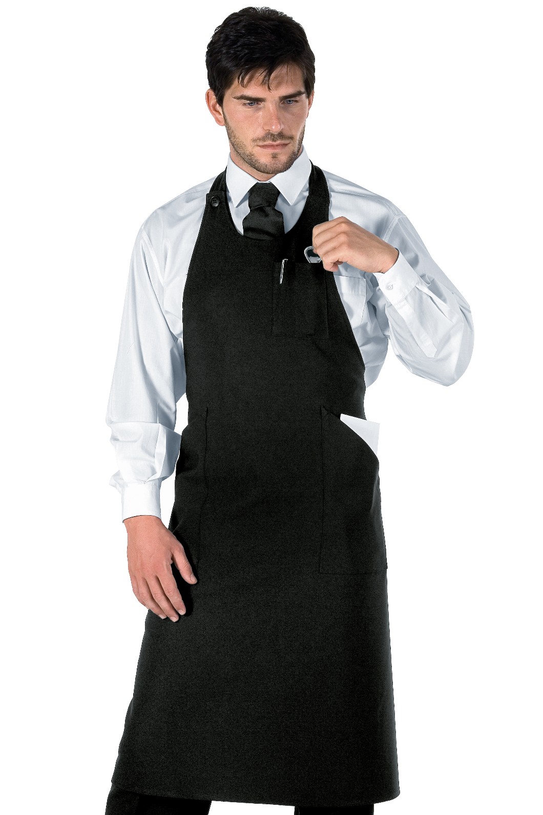 SOMMELIER - Grembiule con pettorina lungo unisex con tasche gr. 220 in più colori - immagine 2