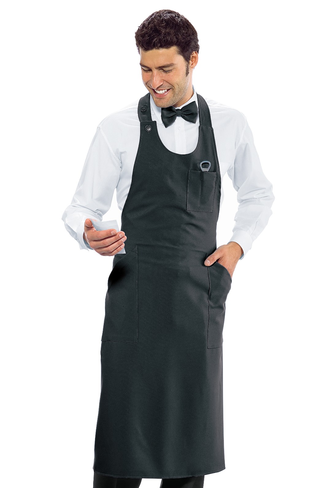 SOMMELIER - Grembiule con pettorina lungo unisex con tasche gr. 220 in più colori