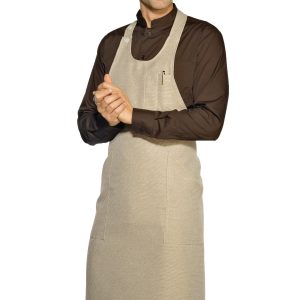SOMMELIER - Grembiule  con pettorina lungo beige o grigio gr. 220