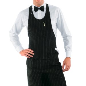 SOMMELIER - Grembiule con pettorina lungo gessato Bordeaux, Grigio, Nero, Blu