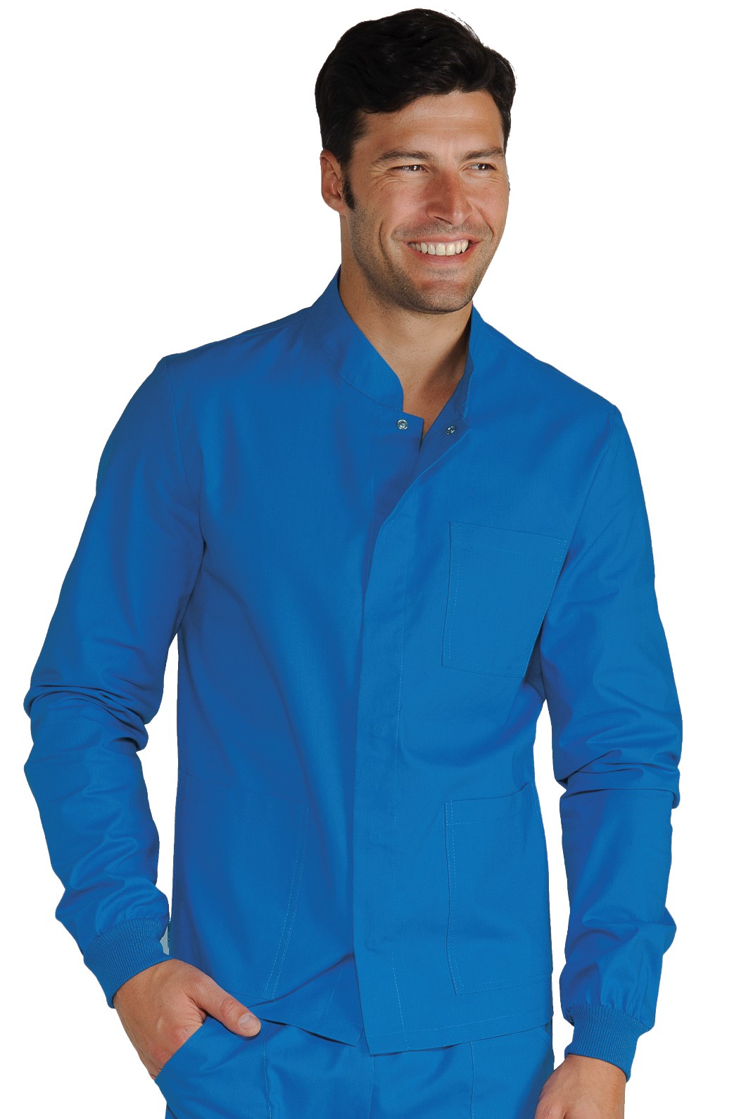 CORFU' - Casacca uomo collo coreana Verde Chirurgico o Bluette per medicale - immagine 7