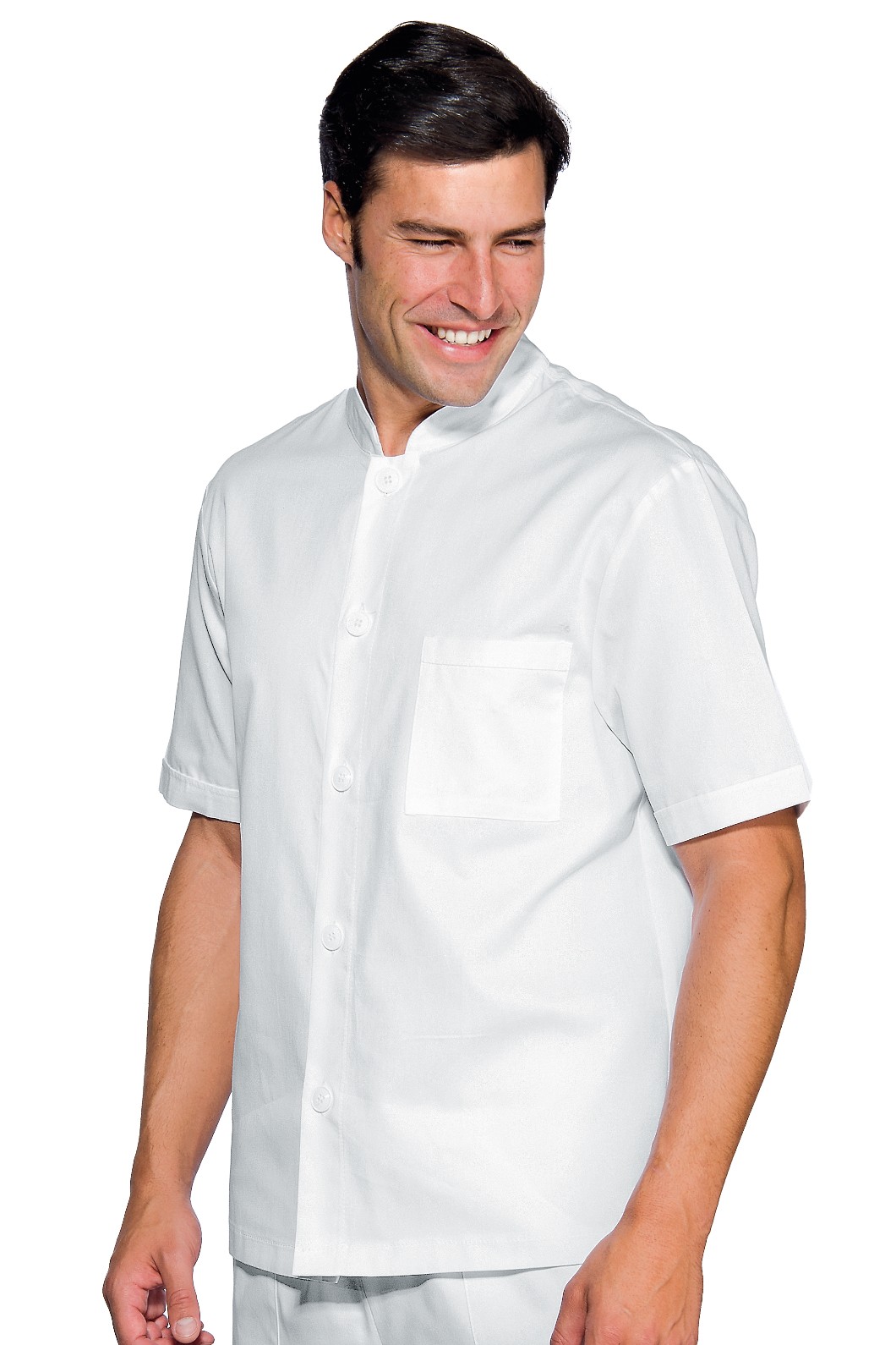 Casacca coreana bianca uomo mezza manica 100% cotone