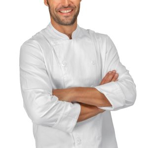 Giacca uomo chef bianca doppio petto con bottoni a vista ML MC