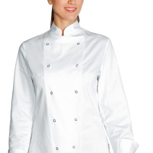Giacca chef donna  bianca con bottoni a pressione ML MM in cotone