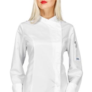 ALASKA - Giacca Chef donna nera o bianca in tessuto antimacchia Superdry ML MC gr. 85