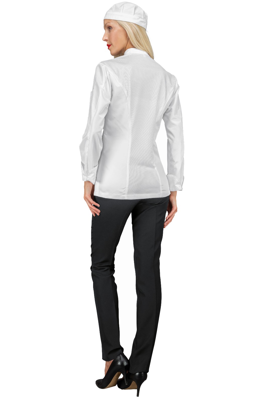 ALASKA - Giacca Chef donna nera o bianca in tessuto antimacchia Superdry ML MC gr. 85 - immagine 4