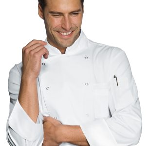 Giacca Chef nera o bianca in tessuto Superdry antimacchia bottoni automatici ML MC