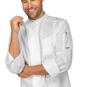 BIALBAO - Giacca chef in cotone satin bottoni automatici ML MM  gr. 180