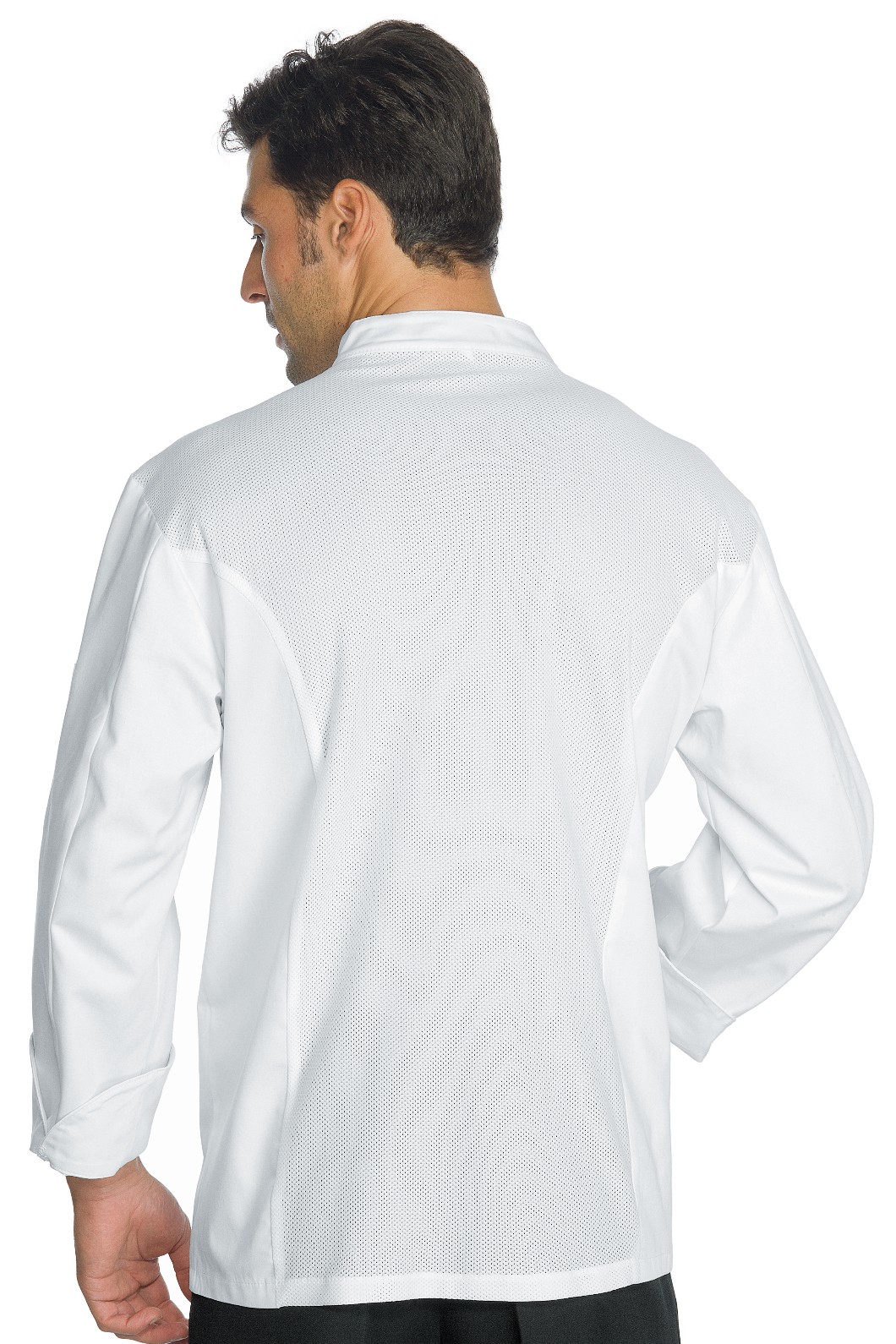 YOKOHAMA - Giacca chef bianca in tessuto antimacchia retro schiena in retina traspirante anche 3XL 4XL 5XL - immagine 2