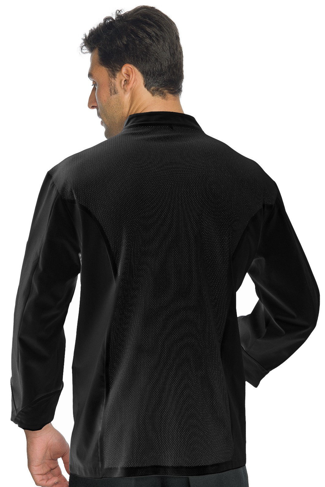 SUZUKA - Giacca chef nera tessuto Superdry antimacchia, retina sulla schiena traspirante ML MC tg. 3XL 4XL 5XL - immagine 2