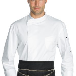 PRETORIA - Giacca chef bianca misto cotone con retina traspirante sulla schieda ML MC tg. 3XL 4XL 5XL
