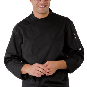 PRETORIA - Giacca chef nera estiva con retina traspirante sulla schiedna ML MC tg. 3XL 4XL 5XL