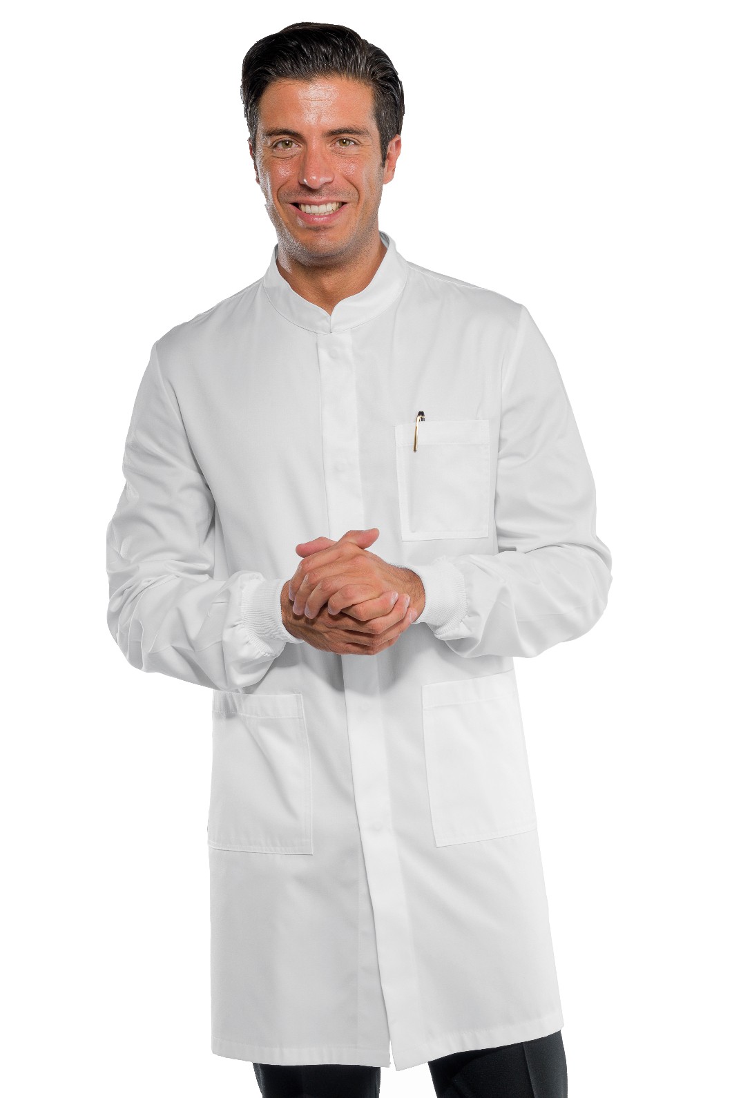 DOVER - Camice medicale biancco collo alla coreana misto cotone - immagine 3