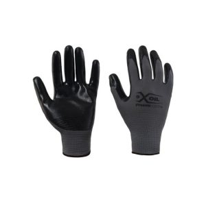 Guanti Poliestere/Nitrile Liscio - Protezione e Durata, Misure 6-11 Per Lavori Meccanici, Edilizia Giardinaggio