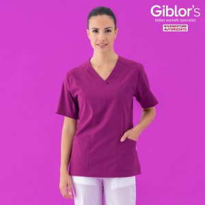 Camice, Casacca Da Donna A Maniche Corte Scollo A V. 7 Colori. Per Settore Sanitario E Medicale-Sonia