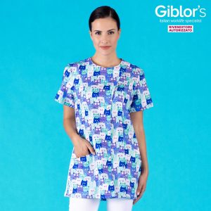 Casacca Donna a Maniche Corte Leggera e Slim In 7 Simpatiche Fantasie Per Settore Pediatrico, Veterinario, Scolastico-ELEA