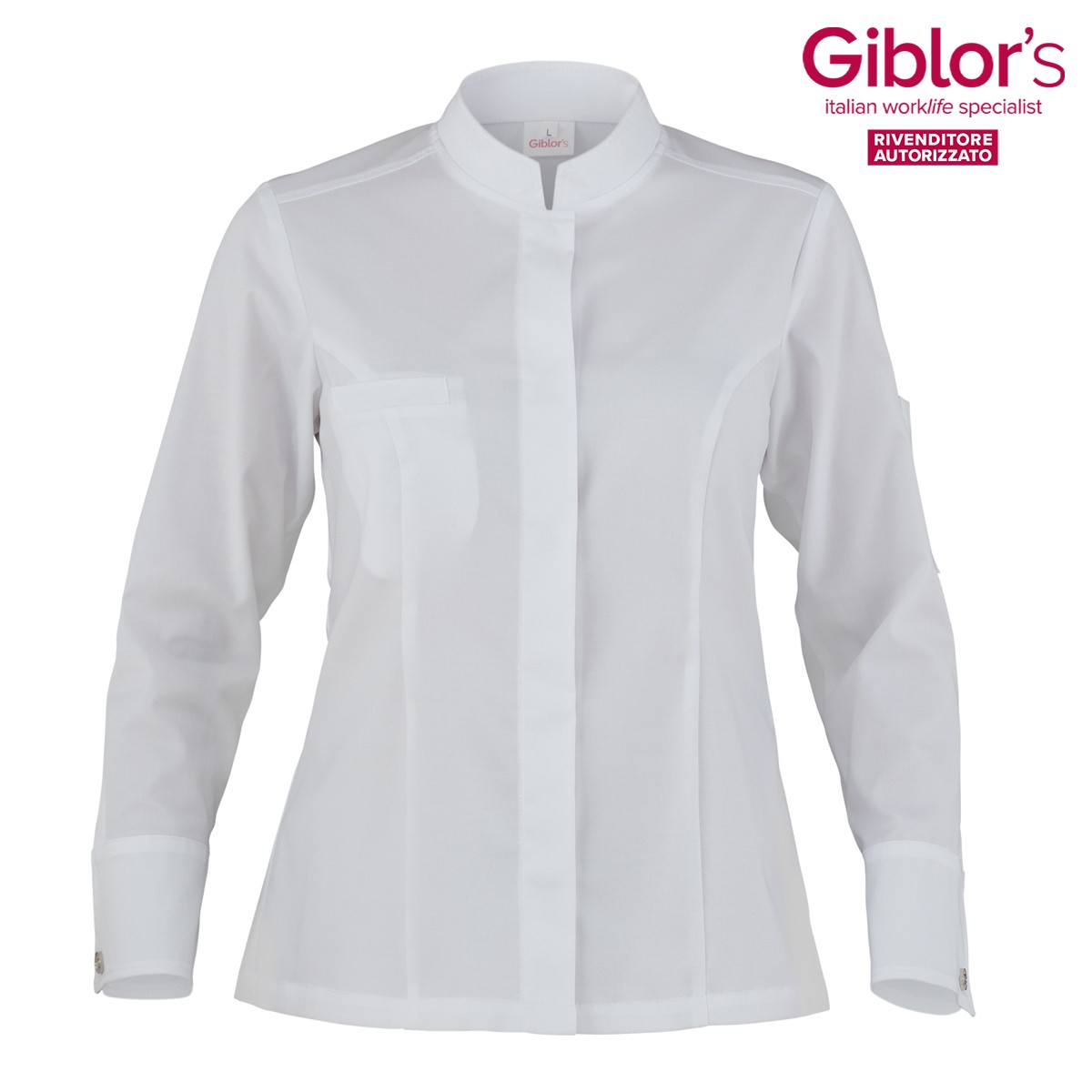 Giacca Chef Donna Chiusura Centrale Bianca o Nera Leggera Traspirante e Collo alla Coreana Per Ristorazione - immagine 3