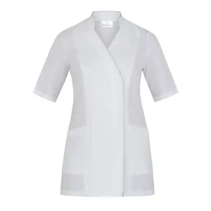 VENERE - Casacca da donna con scollo a V maniche corte per centri estetici o spa in tessuto extralight