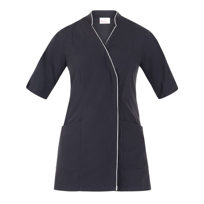 Casacca Da Donna Scollo a V Maniche Corte Allacciatura Laterale Divisa Settore Estetico Sanitario - immagine 4