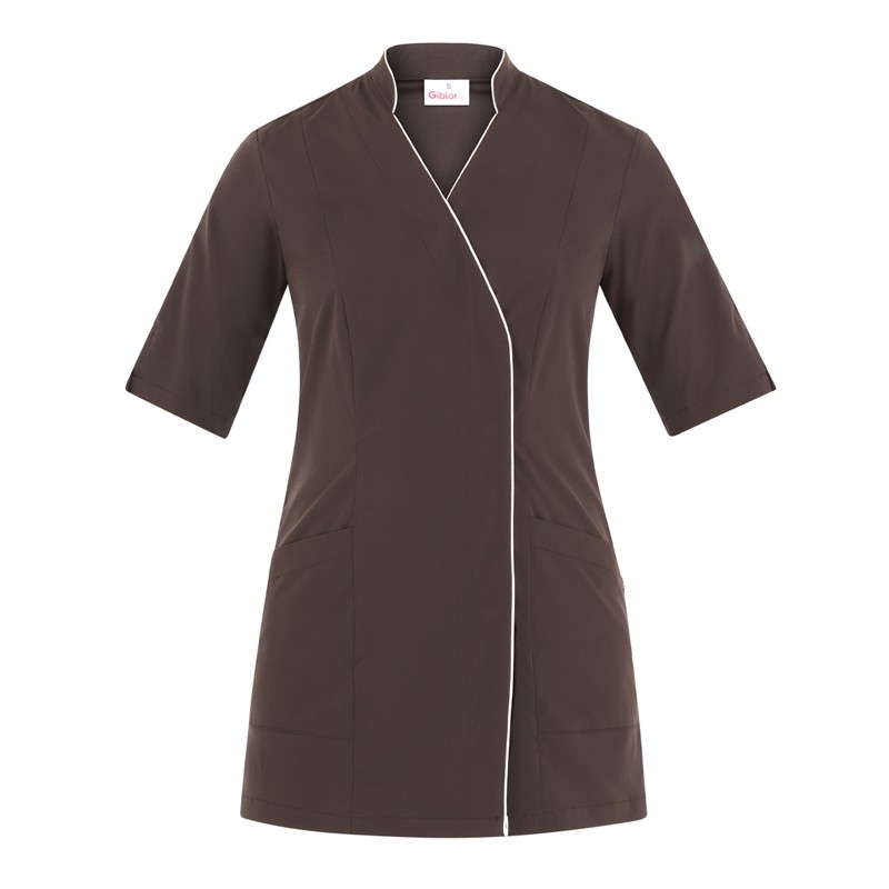 Casacca Da Donna Scollo a V Maniche Corte Allacciatura Laterale Divisa Settore Estetico Sanitario - immagine 3