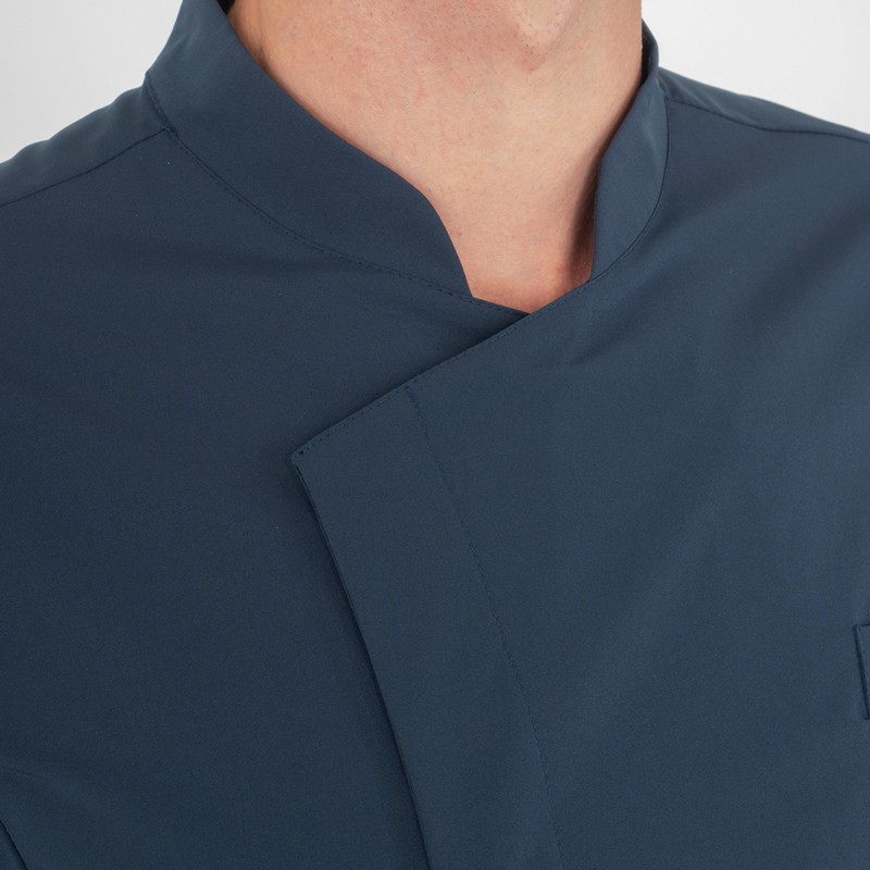 Giacca Uomo da Cuoco Leggera con Collo alla Coreana e Bottoni Automatici Nascosti - immagine 6