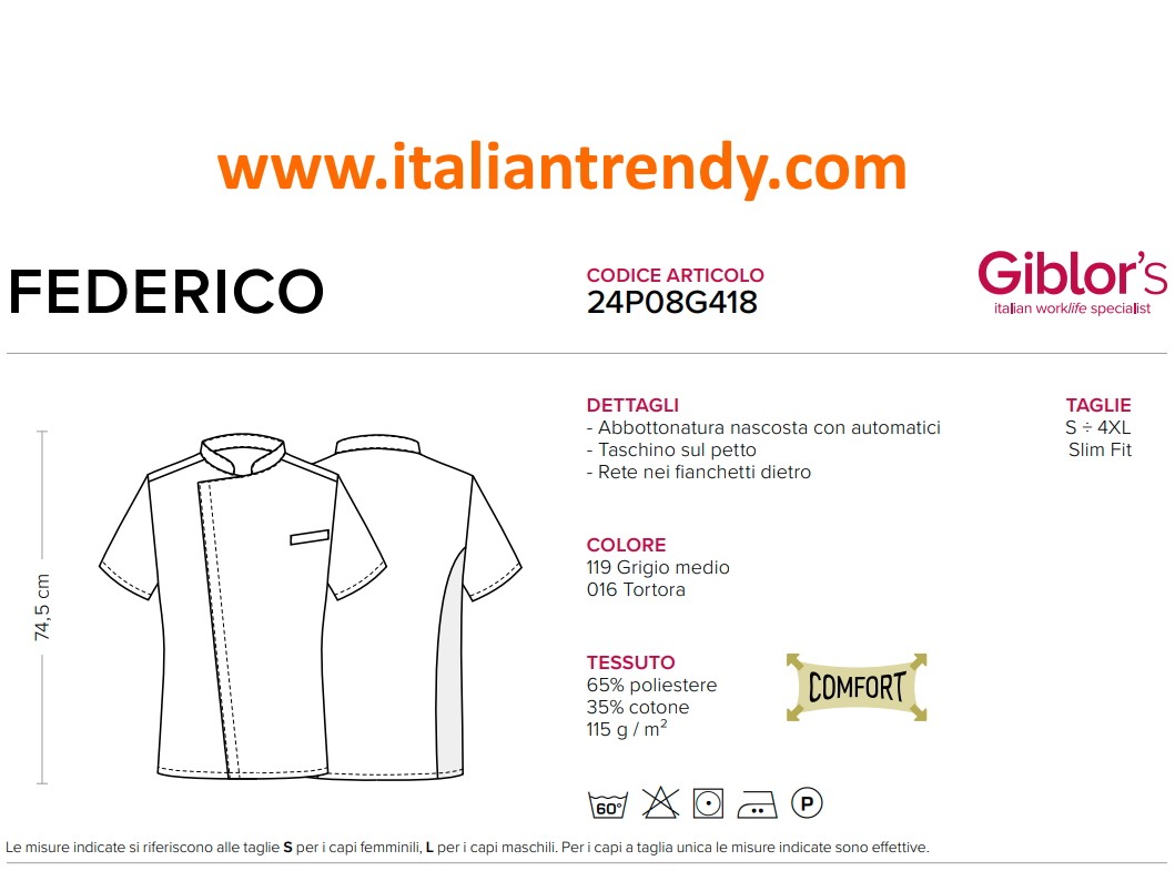 Giacca Uomo da Cuoco Leggera a Maniche Corte con Collo alla Coreana e Bottoni Automatici Nascosti - immagine 11
