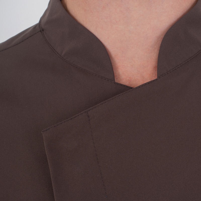 Giacca Uomo da Cuoco Leggera con Collo alla Coreana e Bottoni Automatici Nascosti - immagine 12