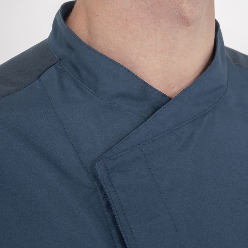 Giacca da Cuoco Leggera e Traforata in Bianco, Nero, Blu, Grigio-Michael - immagine 6