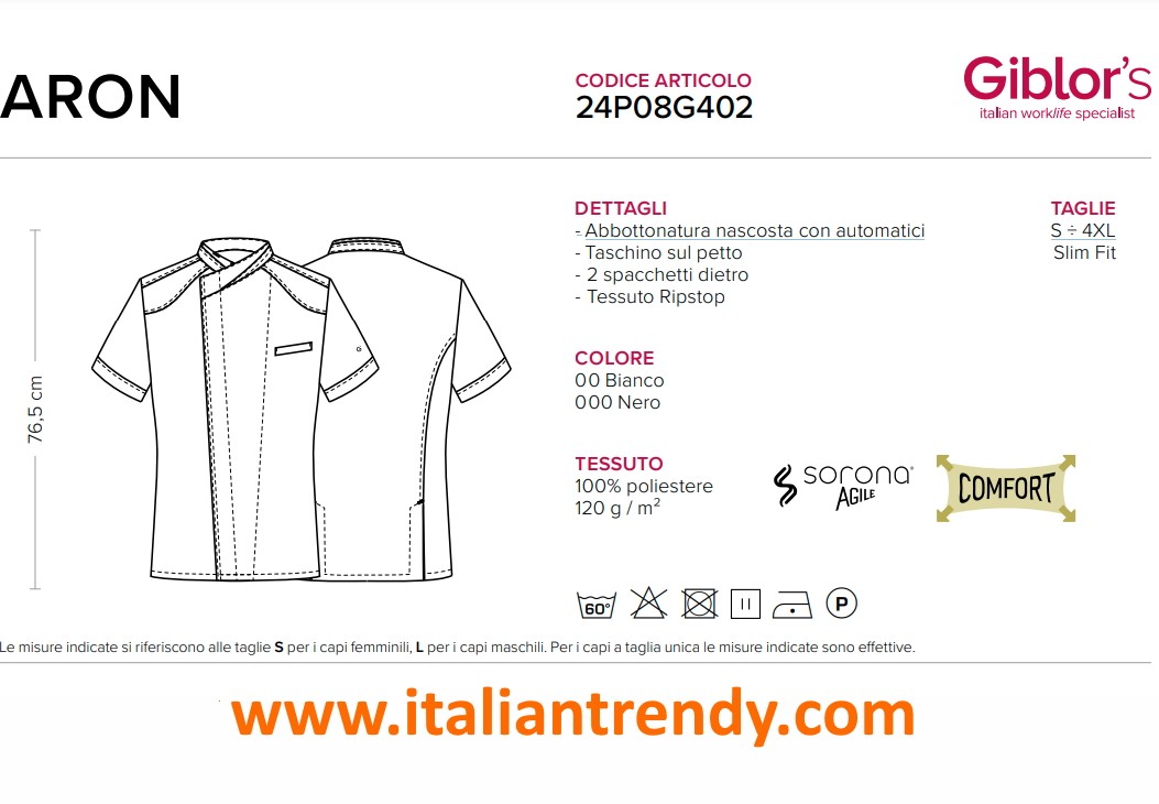 Giacca Per Cucina a Maniche Corte Leggera e Robusta In Bianco o Nero - immagine 13