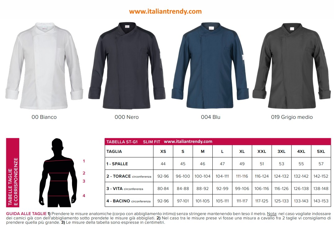 Giacca da Cuoco Leggera e Traforata in Bianco, Nero, Blu, Grigio-Michael - immagine 13