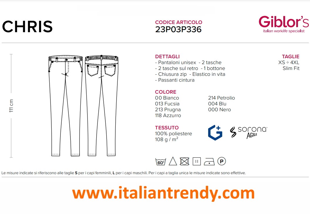 Pantalone Unisex con Patta e Bottone Per Estetica Spa o Beauty Center 7 Colori-Chris - immagine 10